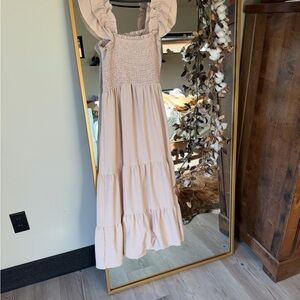 SHEIN Pink Ruffle Maxi Dress